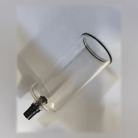 Copo acrílico e proteção metálica para filtro de ar